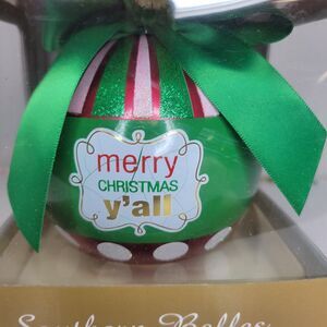 SOUTHERN BELLES “MERRY CHRISTMAS Y’ALL” PLASTIC 4” ORNAMENT NIB (XML404)